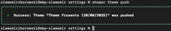Theme push success